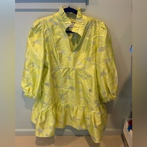 Tuckernuck Citron Fil Coupe Palmerston Dress, Size Large